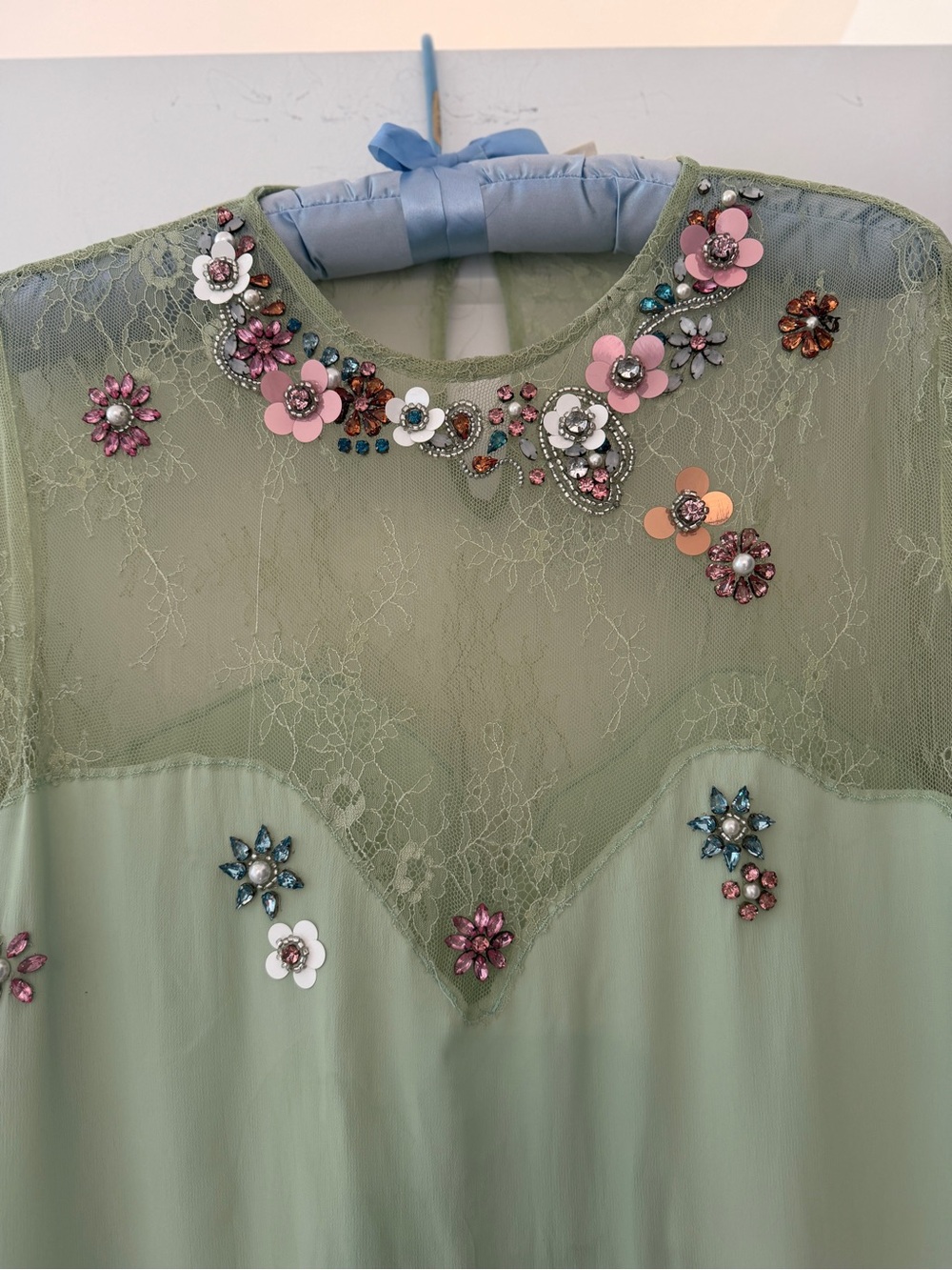 Anthropologie embellished and lace custom special occasion midi dress M - Picture 2 of 13